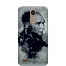 Kapakolur LG K10 2017 Atatürk Kapak Kılıf + Ekran Koruyucu Cam