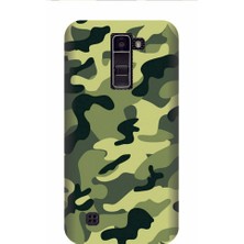 Kapakolur LG K10 Kamuflaj Kedi Kapak Kılıf + Ekran Koruyucu Cam