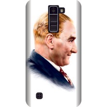 Kapakolur LG K10 Atatürk Baskılı Kapak Kılıf + Ekran Koruyucu Cam