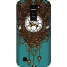 Kapakolur LG K10 Saat Baskılı Kapak Kılıf + Ekran Koruyucu Cam