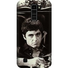 Kapakolur LG K10 Sacarface Baskılı Kapak Kılıf + Ekran Koruyucu Cam