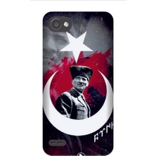 Kapakolur LG Q6 Şanlı Bayrak Kapak Kılıf + Ekran Koruyucu Cam