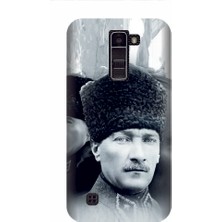 Kapakolur LG Stylus 2 Atatürk Baskılı Kapak Kılıf + Ekran Koruyucu Cam