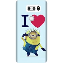 Kapakolur LG V30 Minyon Baskılı Kapak Kılıf + Ekran Koruyucu Cam