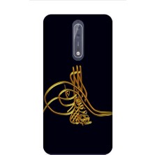 Kapakolur Nokia 8 Tuğra Baskılı Kapak Kılıf + Ekran Koruyucu Cam