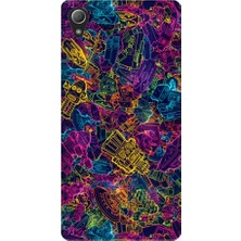 Kapakolur Sony Xperia Z5 Renkli Robotlar Kapak Kılıf + Ekran Koruyucu Cam