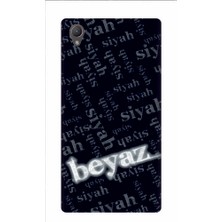 Kapakolur Sony Xperia Z1 Siyah Beyaz Baskılı Kapak Kılıf + Ekran Koruyucu Cam