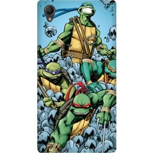 Kapakolur Sony Xperia Z1 Ninja Kablumbağlar Baskılı Kapak Kılıf + Ekran Koruyucu Cam