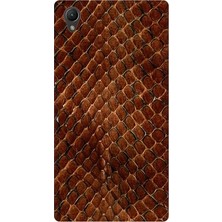Kapakolur Sony Xperia Xperia Z1 Yılan Derisi Baskı Kapak Kılıf + Ekran Koruyucu Cam