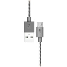 S-Link Swapp SW-A5 1m 2A Micro USB Metal Kılıflı Grey Data + Şarj Kablosu