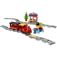 LEGO® DUPLO Buharlı Tren 10874 - 2 Yaş ve Üzeri Çocuklar için İstasyon ve Kömür Vagonu İçeren Eğitici Oyuncak Yapım Seti (59 Parça)