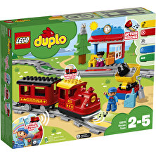 LEGO® DUPLO Buharlı Tren 10874 - 2 Yaş ve Üzeri Çocuklar için İstasyon ve Kömür Vagonu İçeren Eğitici Oyuncak Yapım Seti (59 Parça)