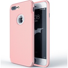 Microsonic Apple iPhone 8 Plus Kılıf Karbon Desenli Rose Gold