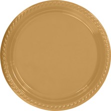 Partijet Altın Plastik Tabak 26 cm 8'li
