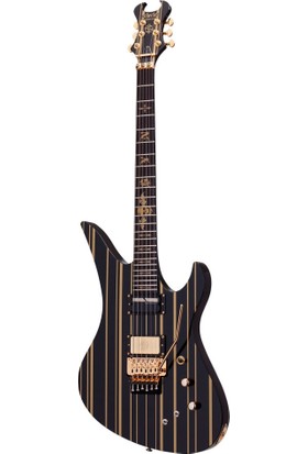 Schecter Synyster Custom FR Elektro Gitar (Gloss Black & Gold Stripes)