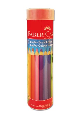 Faber-Castell Boya Kalemi 12 Renk Jumbo Tam Boy Tüp