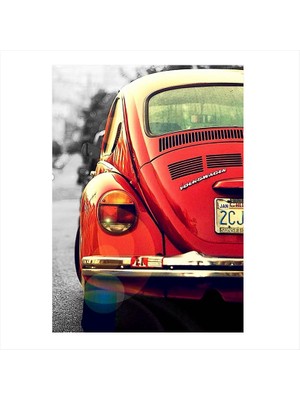 Cakasepetim Ahşap Tablo Kırmızı Volkswagen