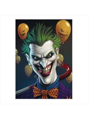 Cakasepetim Ahşap Tablo Papyonlu Joker Poster