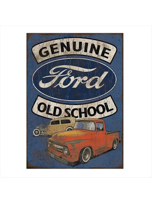 Cakasepetim Ahşap Tablo Ford Old School Afiş