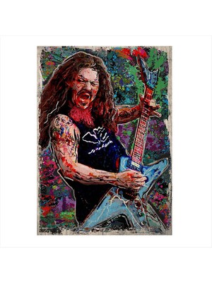 Cakasepetim Ahşap Tablo Dimebag pantera Afiş