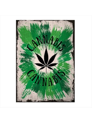 Cakasepetim Ahşap Tablo Retro Cannabis Poster