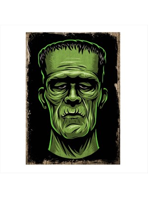 Cakasepetim Ahşap Tablo Retro frankeştayn