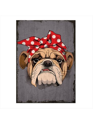 Cakasepetim Ahşap Tablo Eskitilmiş köpek Temalı