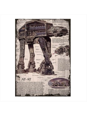 Cakasepetim Ahşap Tablo Star Wars At-At
