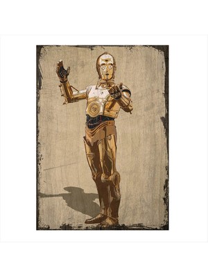 Cakasepetim Ahşap Tablo Star Wars 3Po