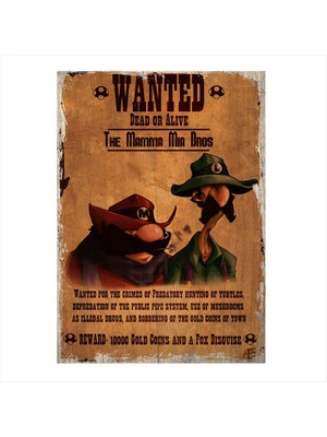 Cakasepetim Ahşap Tablo Wanted Dead Or Alive Mario