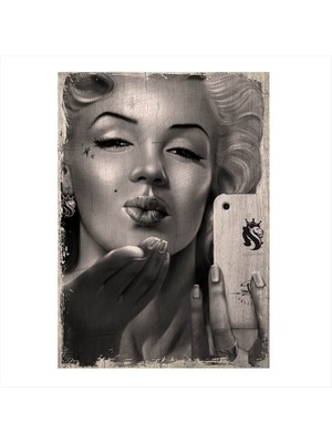 Cakasepetim Ahşap Tablo Marilyn Monroe Selfie