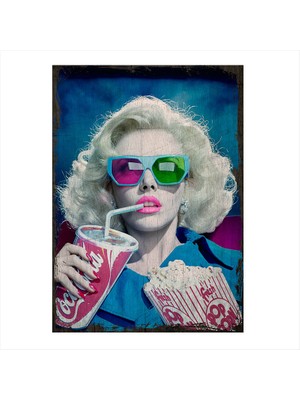 Cakasepetim Ahşap Tablo Marilyn Monroe Sinemada