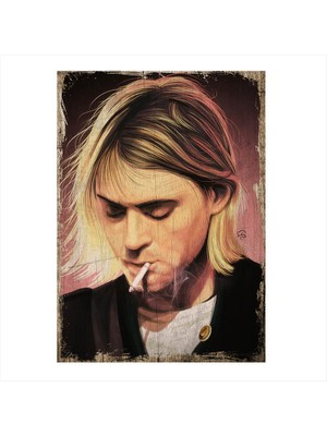 Cakasepetim Ahşap Tablo Kurt Cobain Nirvana