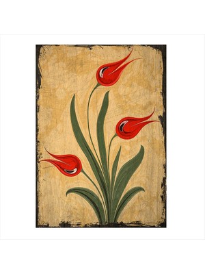 Cakasepetim Ahşap Tablo Osmanlı Lale Sanatı