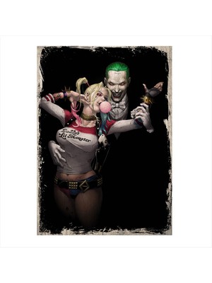 Cakasepetim Ahşap Tablo Harley Quinn Ve Joker