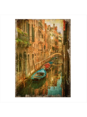 Cakasepetim Ahşap Tablo Venedik Ve Gondollar