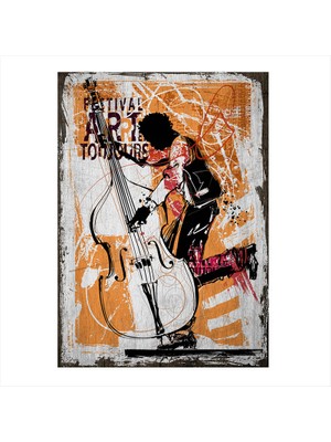 Cakasepetim Ahşap Tablo Kontrbas Festival Afiş