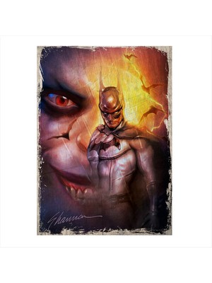 Cakasepetim Ahşap Tablo Batman Ve Joker