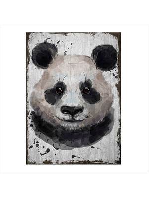 Cakasepetim Ahşap Tablo Sevimli Panda