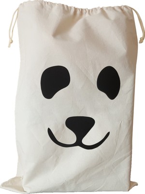 Bugy Bagy Panda Keten Kirli ve Oyuncak Saklama Torbası