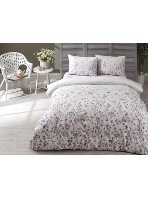 Taç Ranforce Çift Kişilik Nevresim Takımı Elena Lila