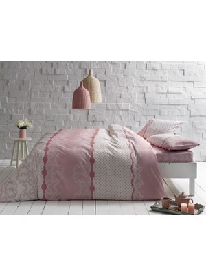 Taç Ranforce Çift Kişilik Nevresim Takımı Sally Pembe