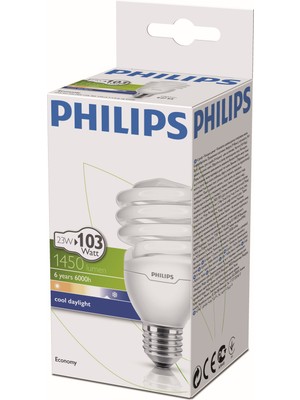 Philips EconomyTwister 23W E27 Normal Duy Beyaz Işık 6'lı Ekopaket