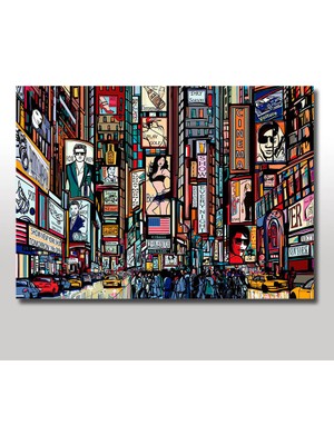 Cakasepetim Ahşap Tablo New York Manzara