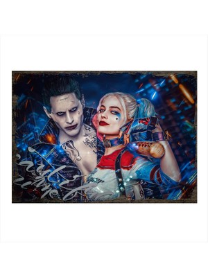 Cakasepetim Ahşap Tablo Joker Ve Harley Quinn