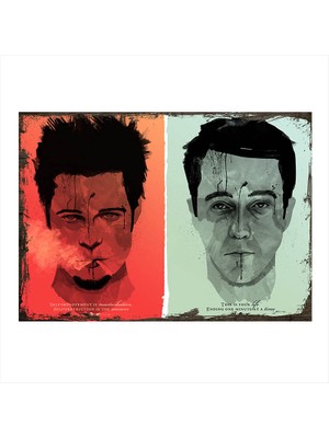 Cakasepetim Ahşap Tablo Fight Club Dövüş Kulubü