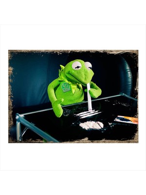 Cakasepetim Ahşap Tablo Kurbağa Kermit