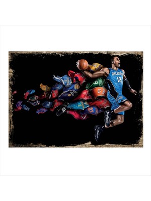 Tablomega Ahşap Tablo Nba Basketbol