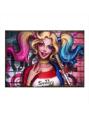 Cakasepetim Ahşap Tablo Harley Quinn