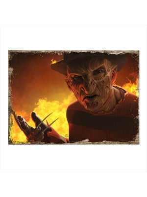 Cakasepetim Ahşap Tablo Elm Street Freddy Krueger